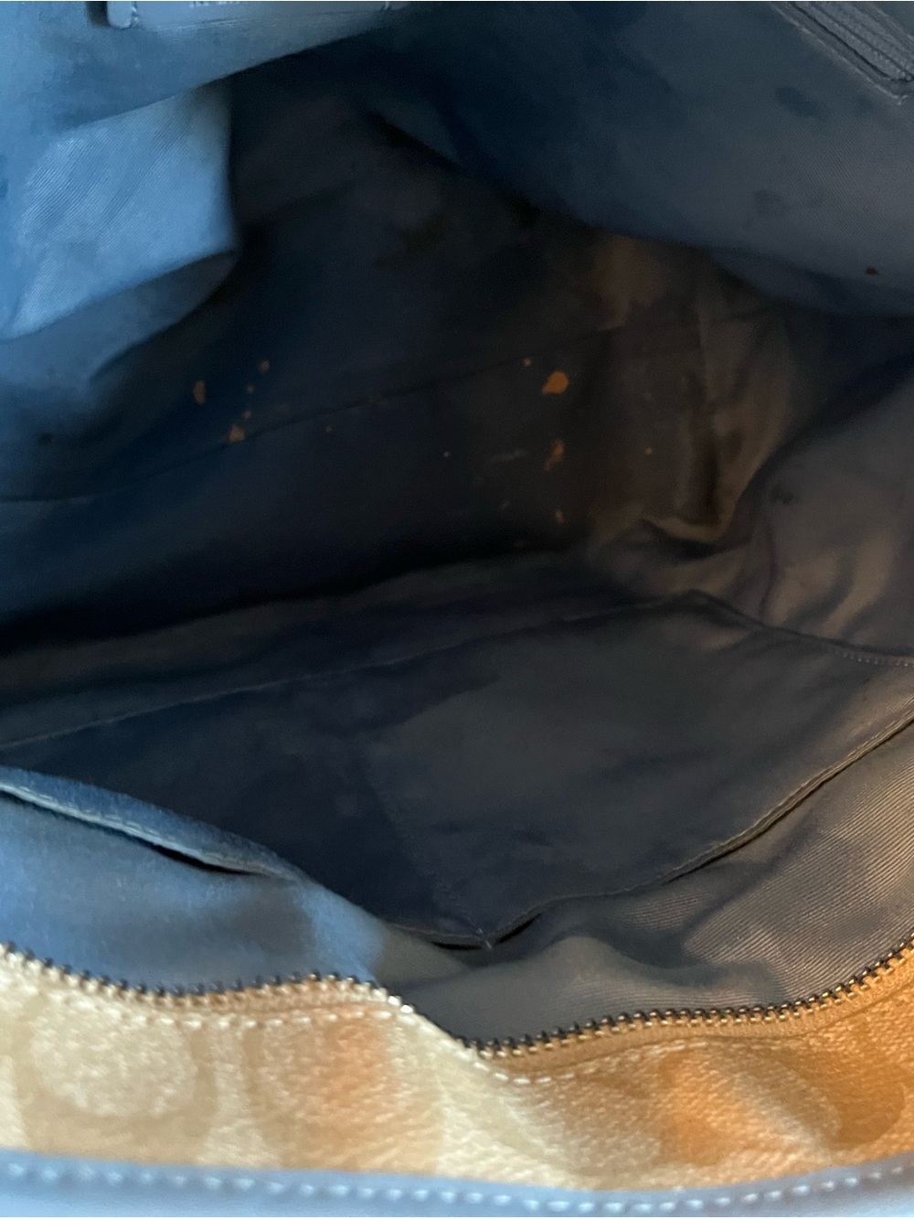Coach Signature Canvas Tote in Brown with Blue Accents - Picture 5 of 5